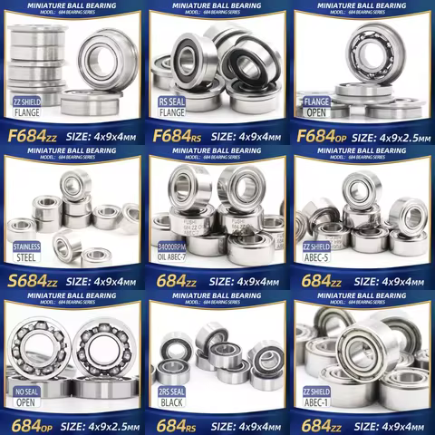 FUSHI 684 2RS Bearing 4x9x4 mm 10Pcs 684RS 684ZZ 684Open Handpiece Bearings For Strong Industrial Mo
