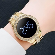 POSHI Fashion Digital Watch for Women Original Waterproof Korean Style LED Electronic Wristwatches Rose Gold Stainless Steel Ladies Wrist Watch