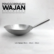 Frying Pan 38cm 40cm 43cm Thick Stainless Steel Wok Frying Pan
