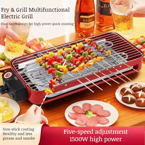 Barbecue Electric Barbecue Pan Multi functional Barbecue Grill Rack Electric Barbecue skewers Fried 