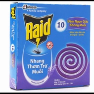 Combo 10 hộp nhang muỗi Raid hương Lavender - 10 khoanh/hộp