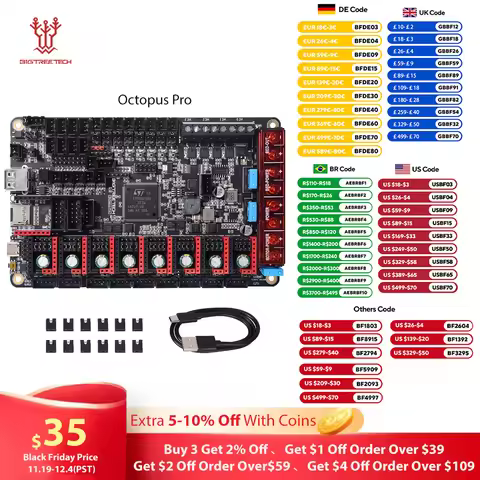 BIGTREETECH Octopus Pro V1.0/1 BTT Motherboard Klipper 3D Printer Accessories TMC2209 TMC5160 Pro En