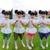 ชุดไทยเด็กหญิง Set เสื้อ+โจงกระเบน ใส่ไปโรงเรียน ใส่งานบุญ รุ่นแก้วกานจนา หรู อลังการ ไม่ซ้ำใคร