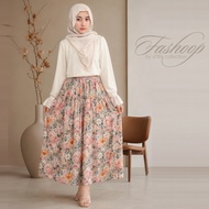 Bangkok Rayon Floral Maxi Skirt High Waist Korean Skirt with Aesthetic Floral Motif