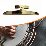 [nlkgeqgn6] Banjo Armrest Gold Metal Fit Bracket with Two Apart Rim Hooks Mirror Finish Music Instru