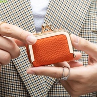 BUCKS Kiss Lock Coin Purse, PU Leather Solid Color Leather Jewelry Bag, Luxury Square Mini Multifunc