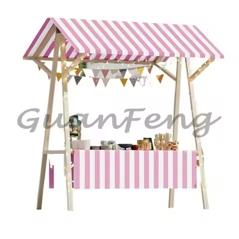 Folding mobile stall night market display stand market solid wood promotion cart custom outdoor shed