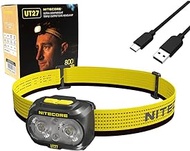 Nitecore UT27 800L Ultra Lightweight Triple Output Headlamp -800 Lumens w/Eco-Sensa USB-C charging cable