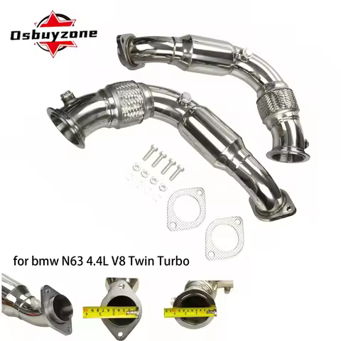 201 Stainless Steel Exhaust Downpipe for 2008-2014 BMW N63 X6/X5 550I 650I 750I B7 4.4L V8 Twin Turb