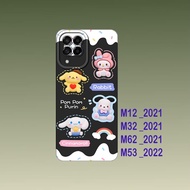 HP Samsung M12 / Samsung M32 / Samsung M62 / Samsung M53 Case - Cool Flexible Black Silicone Phone C