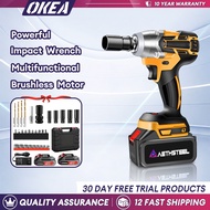 OKEA Electric Impact Wrench set Cordless Brushless Screwdriver Driver Ratchet Wrench Drill Tool