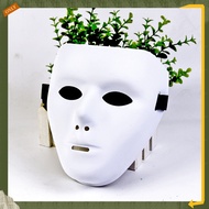 Topeng tarian jalanan Halloween untuk persembahan cosplay, topeng penyamaran putih tulen, topeng han