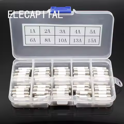 100pcs in box 5mm x 20mm Ceramic Fuse Slow Blow T 1A 2A 3A 4A 5A 6A 8A 10A 13A 15A 250V