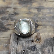 Zamrud Zambia Batu Permata Asli Cincin Perak Zambian Emerald Natural Gemstone Silver Ring