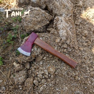 Kapak Baja Asli Super Tajam - Kapak Besi Baja Gagang Kayu - Kampak Tebang Kayu Murah - Kapak Merah P