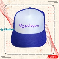 PUTIH Blue And White Polygon Trucker Hat