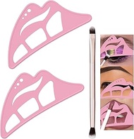 DAGEDA 2Pcs Eyetour Eyeshadow Tool, Reusable Eyeshadow Stencil for Smoky Eye Shadow, Silicone Eyelin