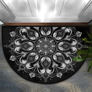 Bohemian Style Semicircle Entrance Floor Mat Household Entrance Foyer Wear-Resistant Foot Mat Door A