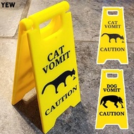 YEW Dog Vomit Sign, Funny Bright Yellow Cat Vomit Sign, Gift Warning Sign