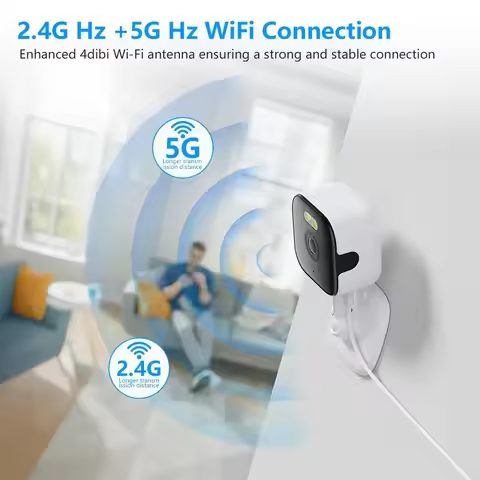 5MP HD Indoor Security Camera with Color Night Vision, Human Detection, 2-Way Audio, 2.4G/5G WiFi, C