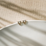 Ar-Kang Collection AKE2986/AKE2988/AKE2990/AKE2992/AKE2994ต่างหูเงินแท้ หินแท้ หินนำโชค ตัวเรือนสีทอ