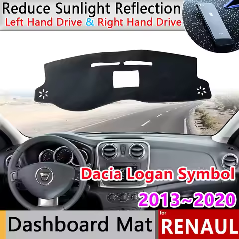 Car Dashboard Cover Dash Board Mat Carpet Pad for Renault Dacia Logan Symbol MCV 2 II 2013~2020 Suns