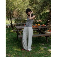 Thick 2-layer embroidered loose pants - Aufra studio
