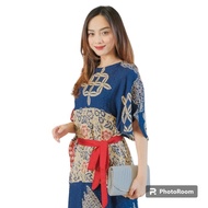 Baju Dress Batik Wanita Pakaian Pesta Kondangan Batik Mewah Elegan