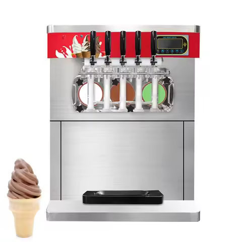 Ice Cream Maker 45-50L/H 5 Flavors Maquina De Helados Icecream Making Commercial Soft Serve Ice Crea