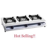 BUTTERFLY Triple Gas Stove BGC-3011L Stainless Steel Cooker Burner Dapur 3 Tungku Dapur Gas