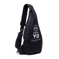 Y3 logo print black shoulder bag chest bag