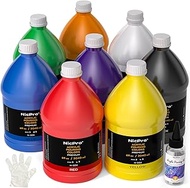 Nicpro 8 Colors Large Bulk Acrylic Pour Paint Set (69oz,2040ml) Premixed High Flow Art Pouring Paint
