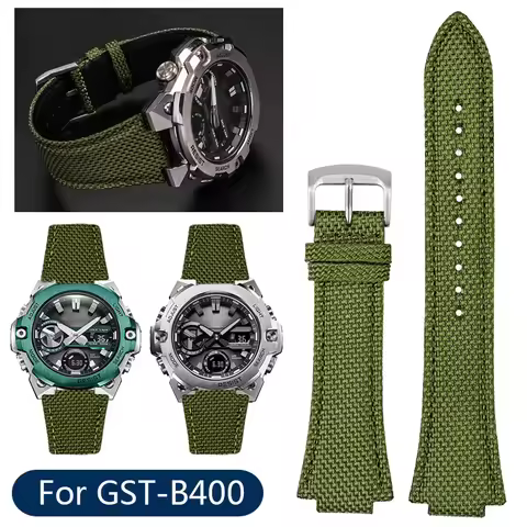 For Casio G-SHOCK watch GST-B400 GST B400 Steel Heart series Bracelet 14mm canvas nylon Sport Waterp