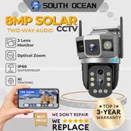 South Ocean 8MP CCTV 10x Zoom IP66 Waterproof Wireless Outdoor Three Screen 4G Sim Card WiFi CCTV Ca