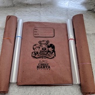 (Paket 10+10 Lembar)Sampul Buku Tulis Sampul gulung warna Coklat +Sampul Plastik Kualitas Terbaik/Sa