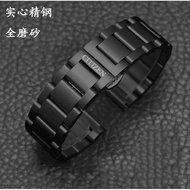 Citizen stainless steel watch strap men's light kinetic energy orange BM8475 black frosted solid steel strap 22 23mm