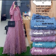 Gamis Syari Set Hijab Burkat Premium Ori Terbaru 2021 / Gamis Dress Muslim