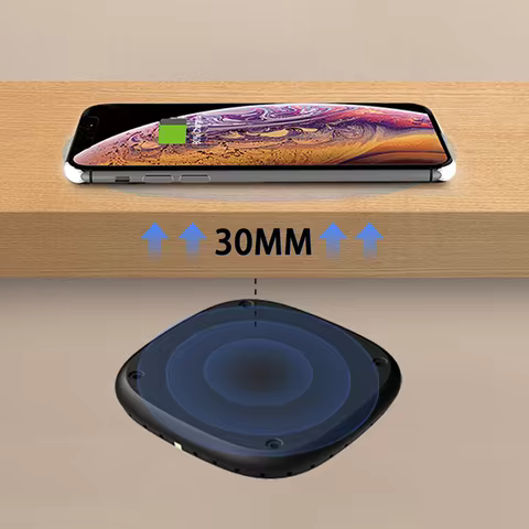 30mm Long Distance Fast Wireless Charger Pad For iPhone Samsung Invisible Wireless Charger Furniture