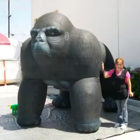 Inject Wild Energy into Your Outdoor Party - Custom - made Giant Black Inflatable Gorilla and Monkey