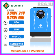 REGJU SUMRY Solar Inverter 3000W 3800w 6200w 24VDC 48VDC 220VAC Hybrid Inverter 80A MPPT Off Grid Ho