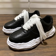 Sanhuang Mmy Air Force SB รองเท้าลําลองสตรีพื้นหนาพร้อมพื้นรองเท้าโฟมยางปิดแบบผูกเชือกและภายในหนังวั