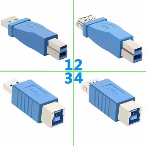 1Pcs Super Speed USB 3.0 Type A Male Female to USB 3.0 Type B Male-Female Printer Converter Adapter 