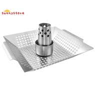 Stainless Steel Baking Pan Outdoor Grill Multi-Purpose Chicken Grill BBQ Vegetable Grill Frying Pan Chicken Grill Rack