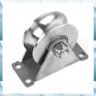 2in 304 Stainless Steel Sliding Door Wheels U-Slot Rollers Heavy Duty Pulleys Smooth Rolling Dual Be