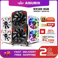AISURIX 100% New Graphics Card RX 580 8GB Gaming GDDR5 256Bit Computer GPU Video card for Radeon AMD