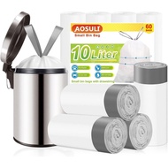 10L Bin Liners Drawstring bin bags with Tie Handle,Small Bin Bags for Bathroom pedal Bin,Office Wast