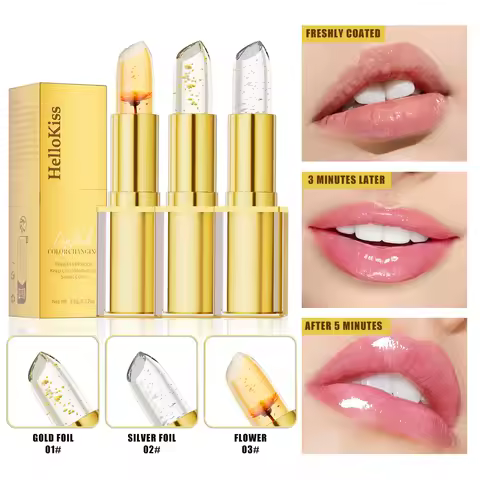 Color Changing Lipstick,Gold Crystal Ph Lipstick Color Changing,Long Lasting 24 Hours Moisturizing G