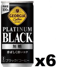 F17269_6 可口可樂 GEORGIA 白金無糖黑咖啡 185g x (6罐裝) 此日期前最佳：2024年07月31日