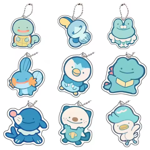 Pokemon Squirtle Sobble Piplup Mudkip Keychain Anime Peripheral Cute Cartoon Backpack Key Pendant Ka
