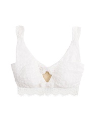 Kloset Design  Lace Crop Top with Bow (PF24-T002-F) เสื้อครอปมีบราผ้าลูกไม้ มีซับในตรงอก และชายเสื้อ